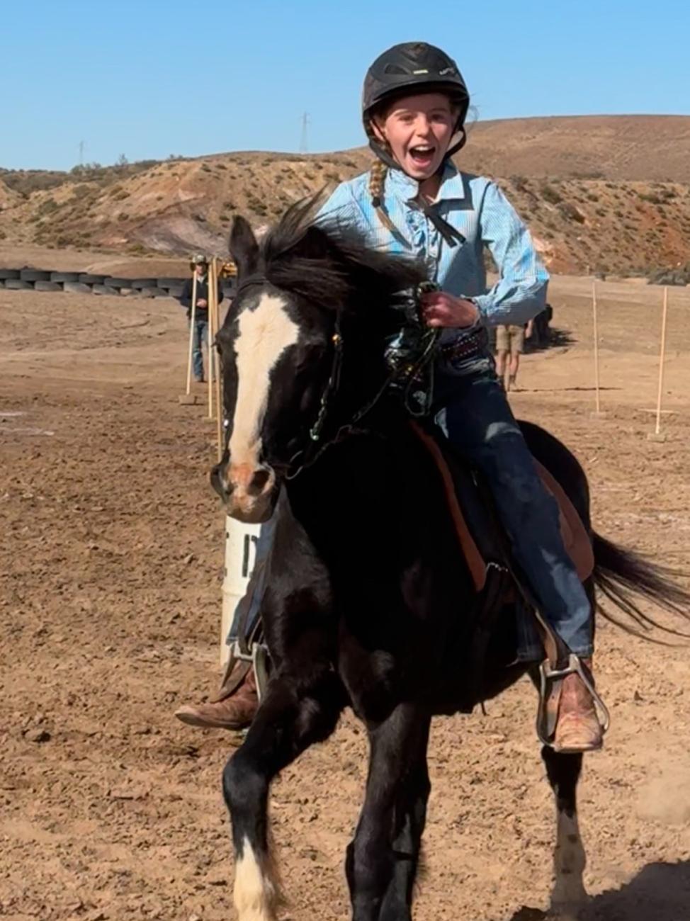 Little girl on a horse