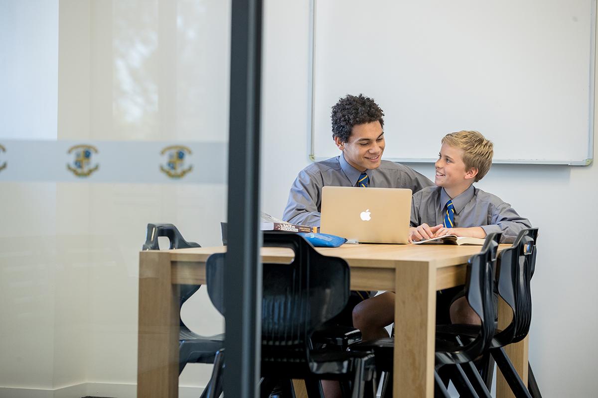 boys studying