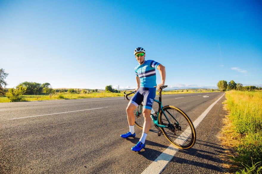 Man on push bike