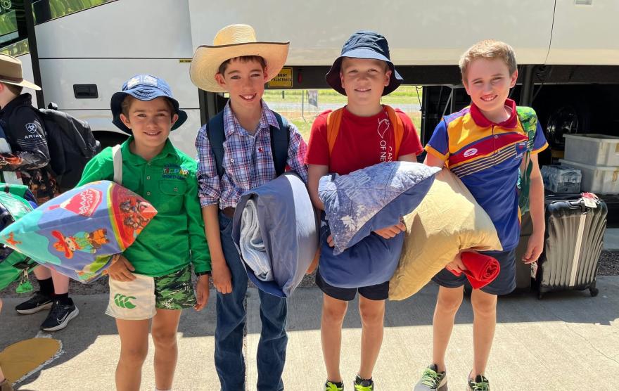 Boys going on camp