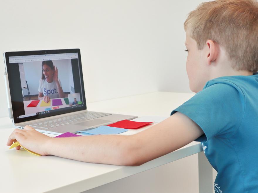 a picture of a child getting speech therapy
