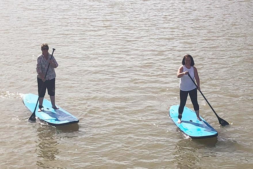 paddleboarding on the murray