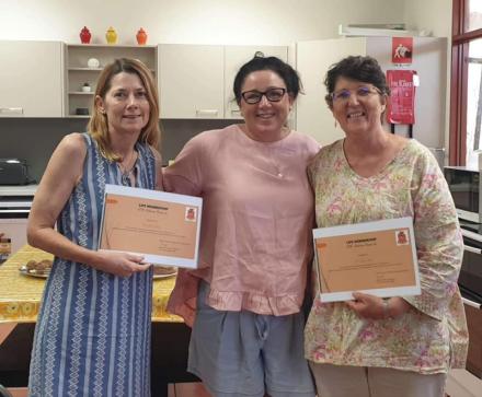 Katherine President Kerri Scott awarding life memberships to Helen Harding and Sally Sullivan