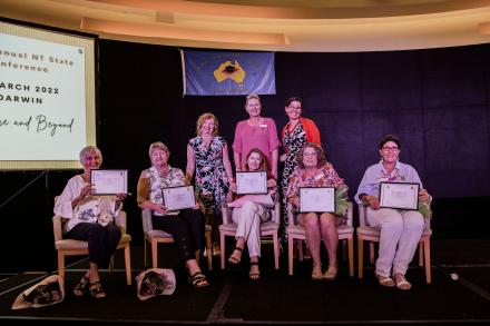 ICPA NT Award of Merit recipients with ICPA NT State Council Members