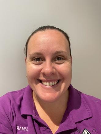 a picture of Dianne in a purple shirt