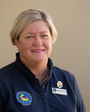 A picture of Lisa Southern in an blue ICPA Qld polo shirt