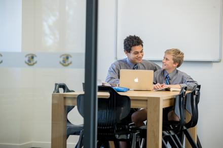 boys studying