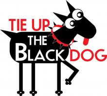 tie up black dog